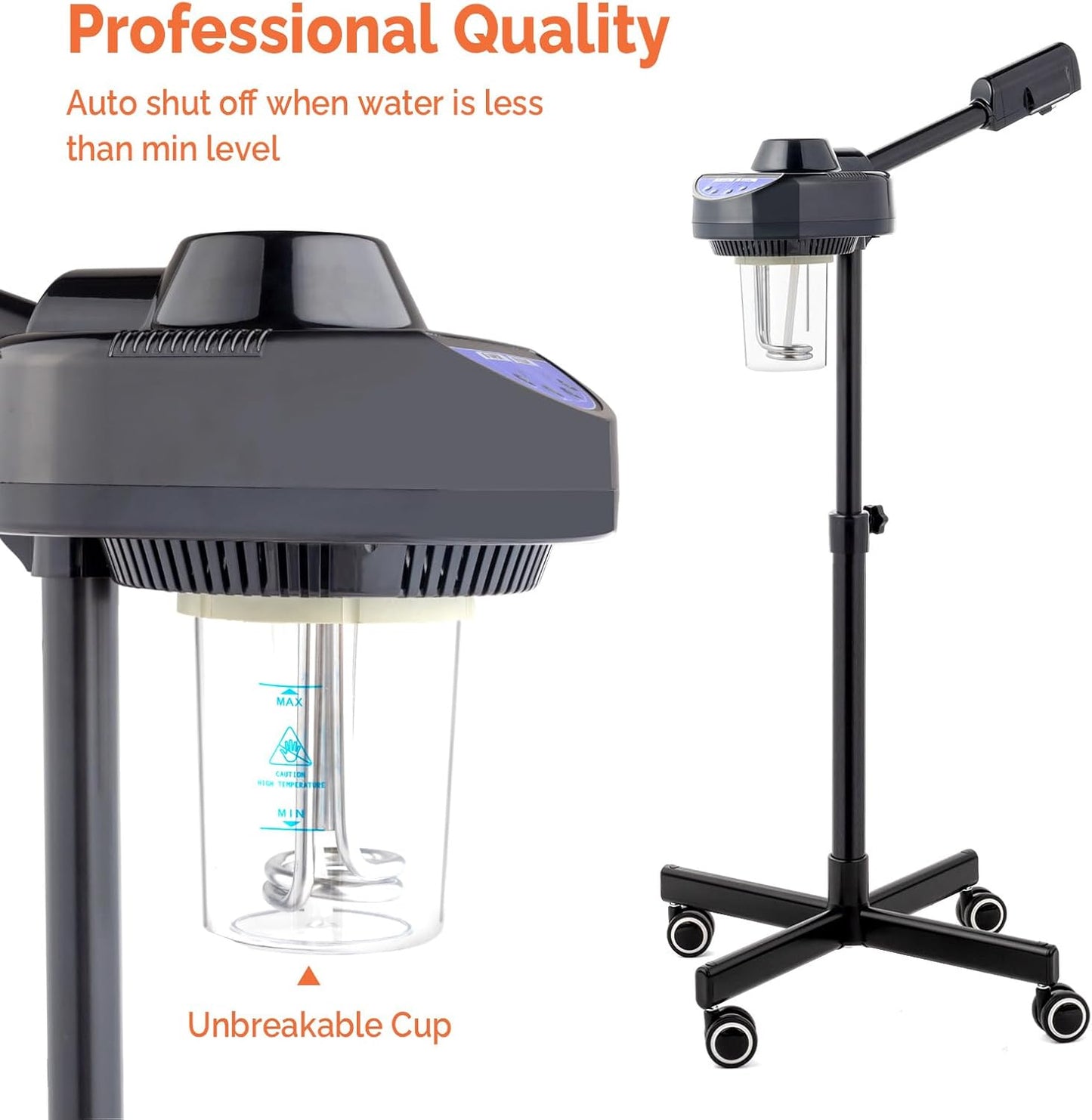 Professional Facial Steamer, Face Steamer with Hot Ozone Mist for Beauty Salon Spa Home, Rotatable Sprayer, Personal Skin Care Deep Cleaning