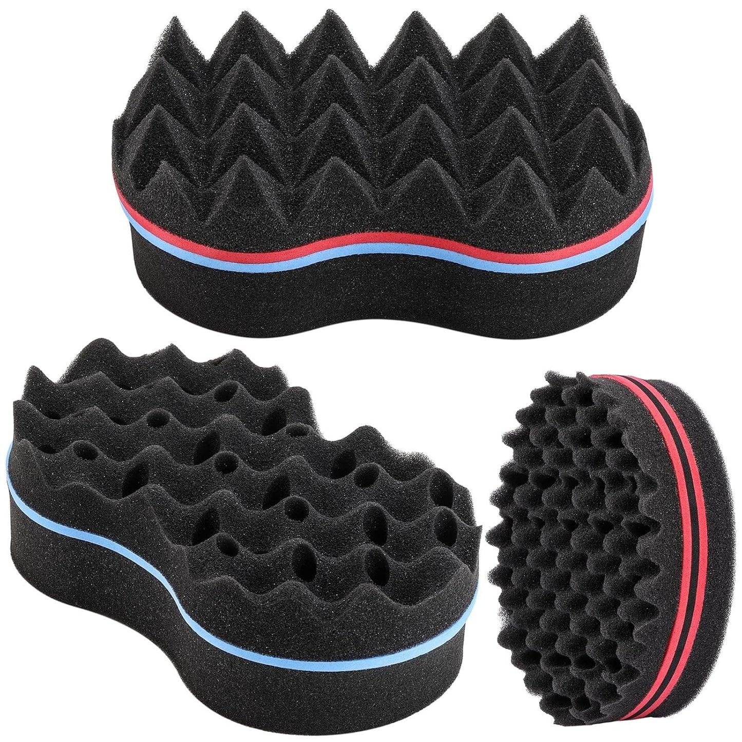 3 Pcs Hair Twist Sponge Brush for Men Women Dread Locking Twist Afro Curl Coil Wave Hair Care Tool