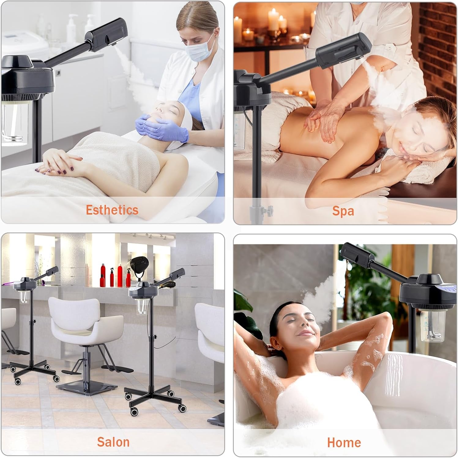 Professional Facial Steamer, Face Steamer with Hot Ozone Mist for Beauty Salon Spa Home, Rotatable Sprayer, Personal Skin Care Deep Cleaning