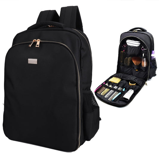 Black Hairdressing Backpack, Multi Function Cosmetic , for Barber Use Outdoor Use Hair Stylist Travel Use