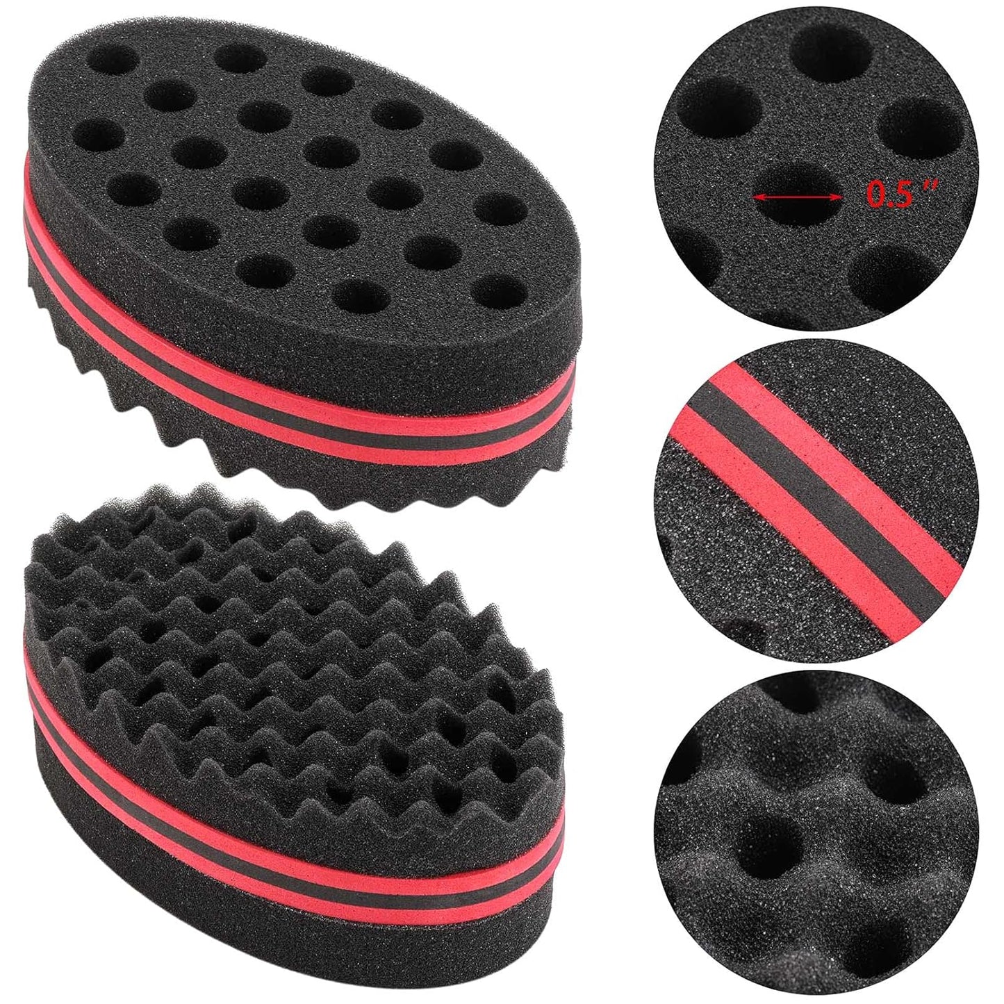 3 Pcs Hair Twist Sponge Brush for Men Women Dread Locking Twist Afro Curl Coil Wave Hair Care Tool