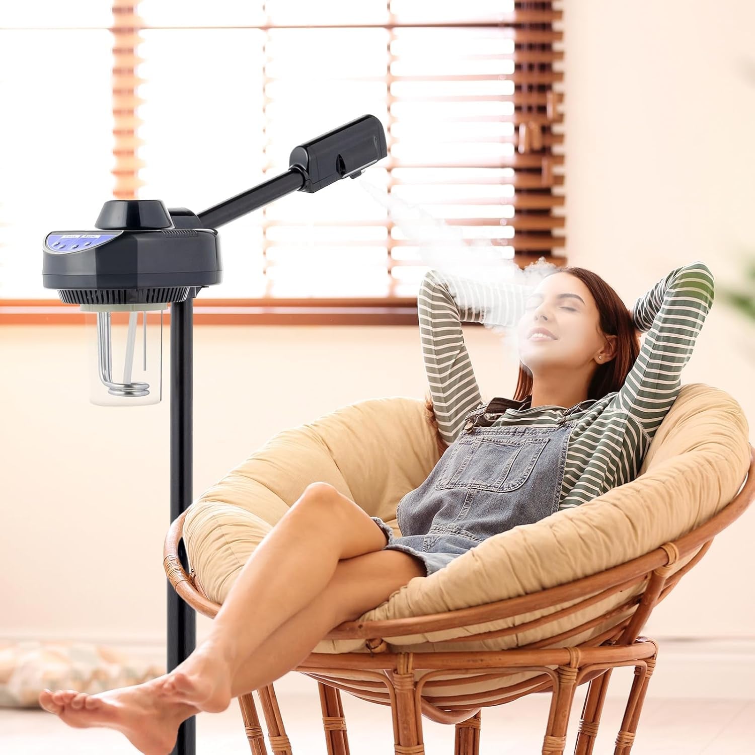 Professional Facial Steamer, Face Steamer with Hot Ozone Mist for Beauty Salon Spa Home, Rotatable Sprayer, Personal Skin Care Deep Cleaning