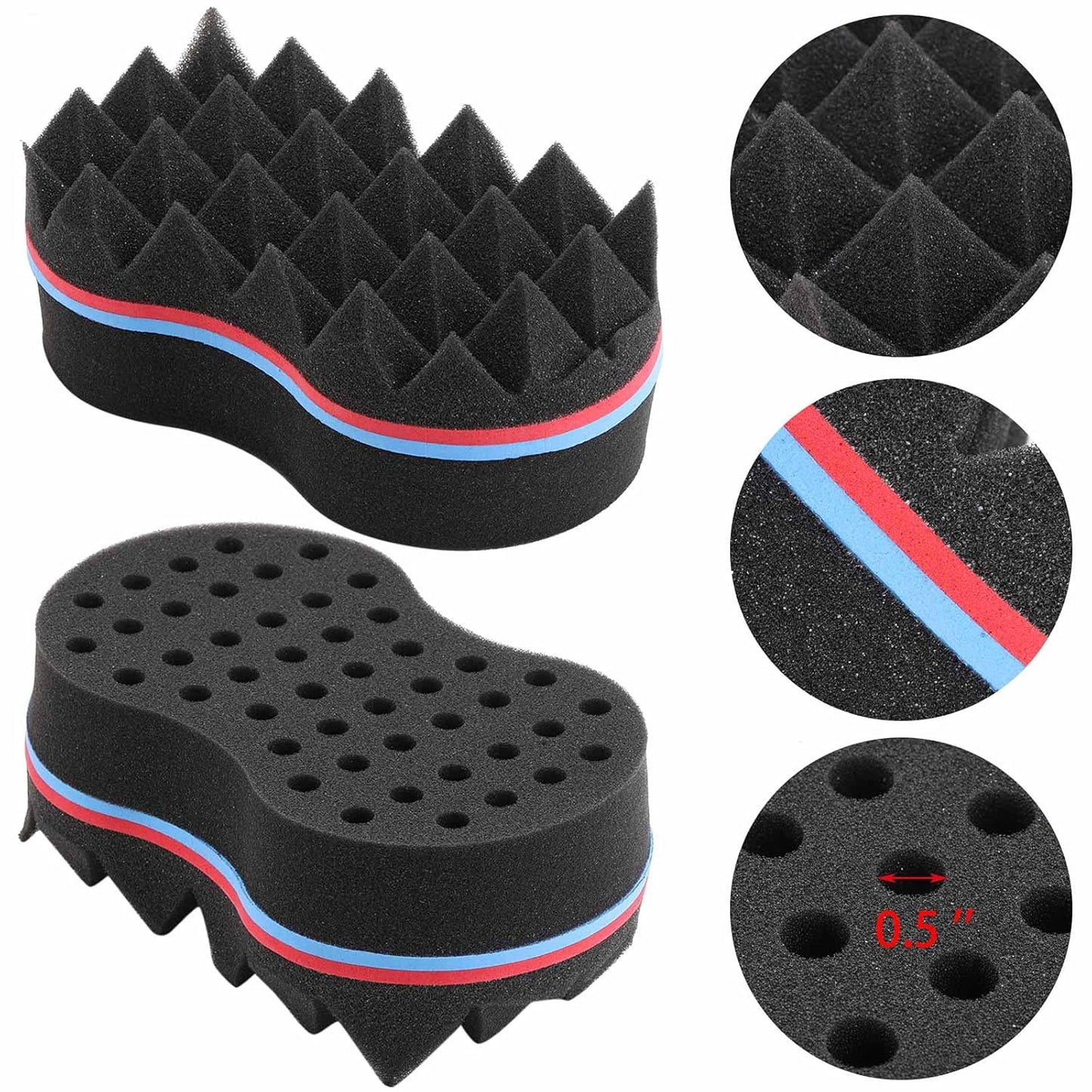 3 Pcs Hair Twist Sponge Brush for Men Women Dread Locking Twist Afro Curl Coil Wave Hair Care Tool