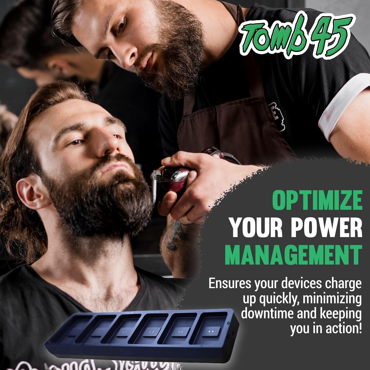 Power Pods Base - Charging Base for Barber Accessories - Wireless Charging Station for Hair Clippers